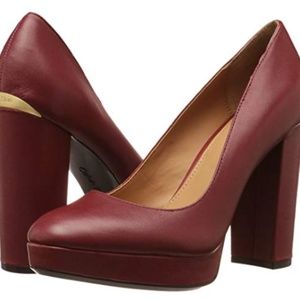 Calvin Klein Red ‘Monika’ Leather Heels
